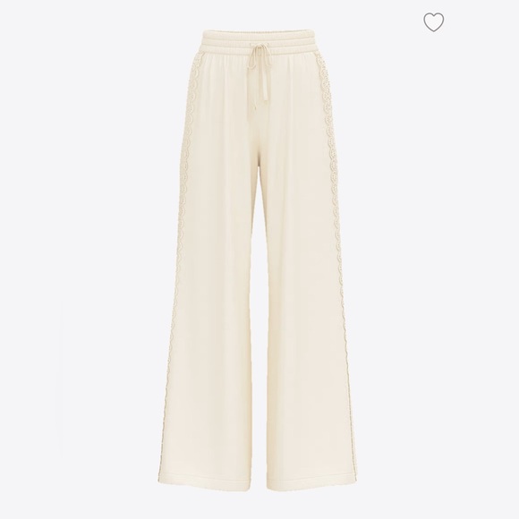 🆕 VICTORIA'S SECRET SWIM CS BEACHWEAR LINEN LACE-TRUM COVER-UP PANTS M 8-10 - Picture 7 of 16